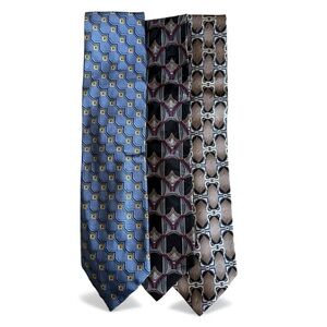 Lot of 3 Today’s Man Silk Ties Geometric & Abstract Patterns